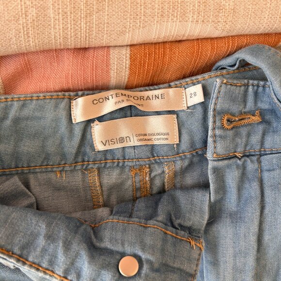 Pantalon en chambray bleu / Blue chambray pants - Picture 2 of 3